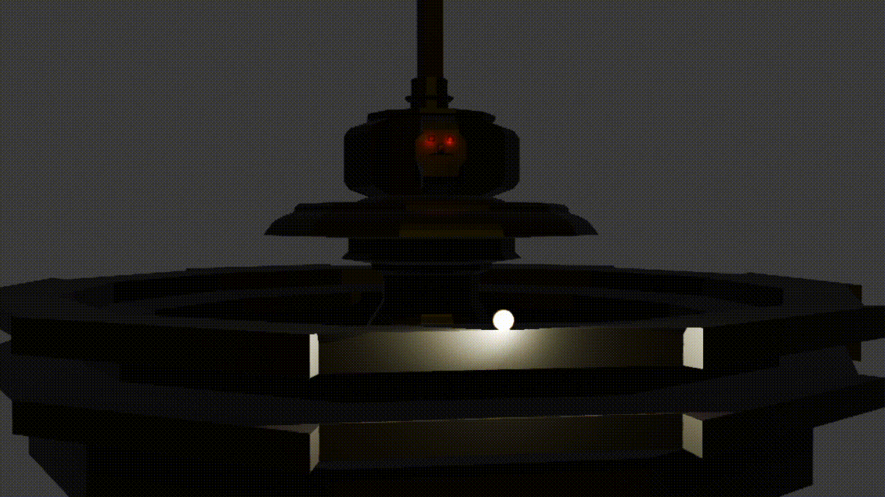 Evil Cross Statue with glitching flashlight prop